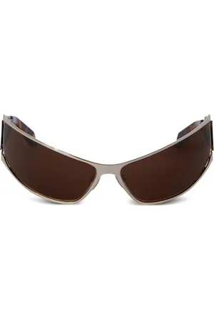 OFF-WHITE Luna tortoiseshell biker-style sunglasses