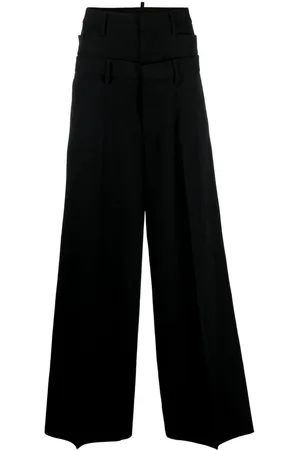 Dsquared2 Layered wide-leg virgin-wool trousers