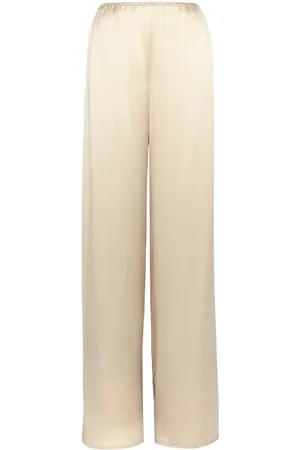 Salvatore Ferragamo Satin-finish wide-leg trousers