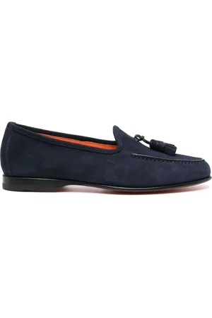 santoni Tassel-detail suede loafers
