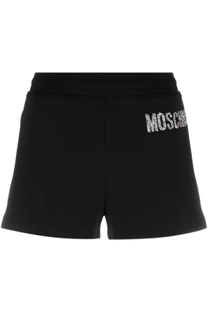 Moschino Logo-embellished organic cotton shorts