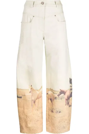 REJINA PYO Horse-print wide-leg jeans