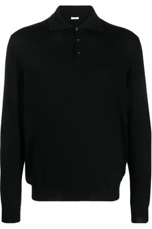 Malo Long-sleeved knitted polo shirt