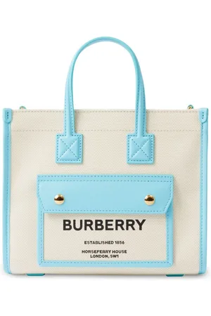 Burberry, Bags, Small Monogram Stripe Ecanvas Tote Bag