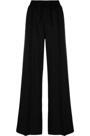 Twin-Set Gold-tone logo plaque wide-leg trousers