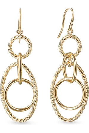 David Yurman 18kt yellow small Chain link mobile earrings