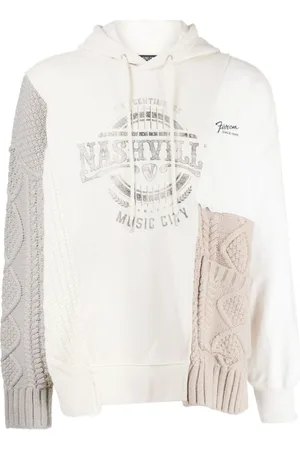 FIVE CM Patchwork drawstring hoodie
