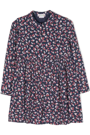 BONPOINT Cherry-print ruched-detail dress