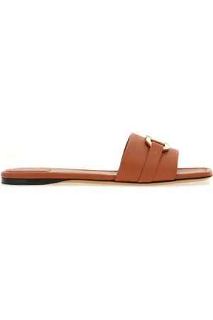 Salvatore Ferragamo Gancini-buckle leather slides