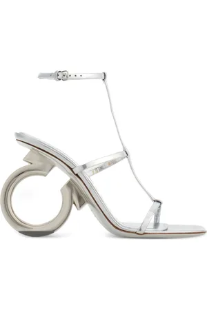 Salvatore Ferragamo Elina 105mm metallic-finish sandals