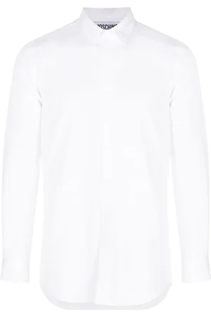 Moschino Logo-embroidered long-sleeve cotton shirt