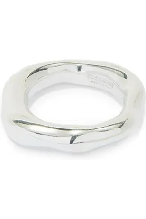 engraved-logo plaque band ring