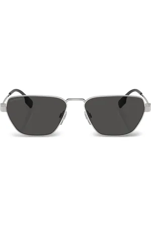 Burberry Vintage-check geometric-frame sunglasses