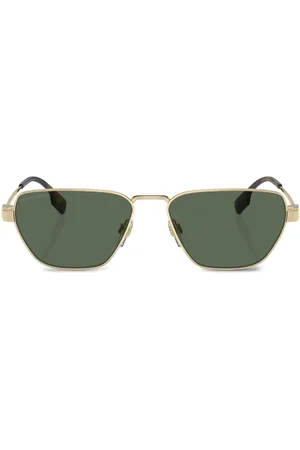 Burberry Vintage-check geometric-frame sunglasses