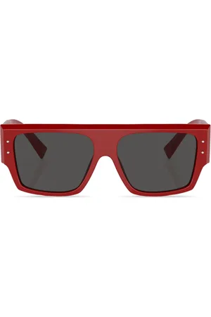 Dolce & Gabbana Logo-print rectangle-frame sunglasses