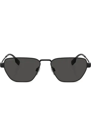 Burberry Vintage-check geometric-frame sunglasses