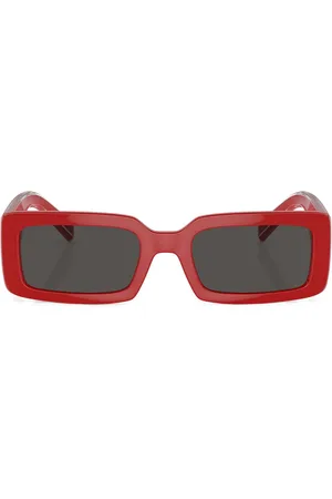 Dolce & Gabbana Logo-print rectangle-frame sunglasses