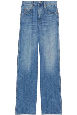 Gucci Eco-Washed Organic Straight-Leg Jeans - Blue