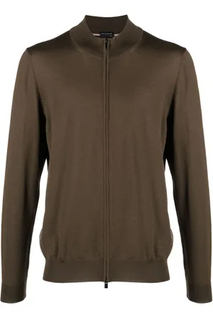 HUGO BOSS Fine-knit zip-up cardigan