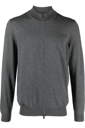 HUGO BOSS Fine-knit zip-up cardigan