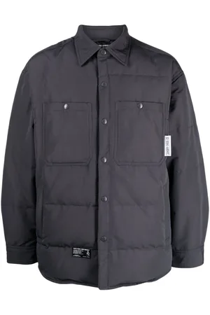 Izzue Text-embroidered quilted down jacket