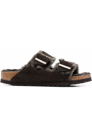 Birkenstock Shearling-lined double-buckle sandals