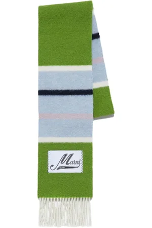 Marni Logo-patch striped scarf