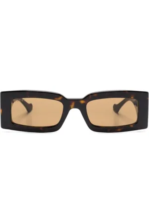 Gucci Logo-plaque rectangle-frame sunglasses