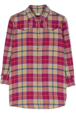 Il gufo Plaid-check flannel shirtdress