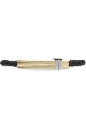 Salvatore Ferragamo Logo-engraved leather bracelet