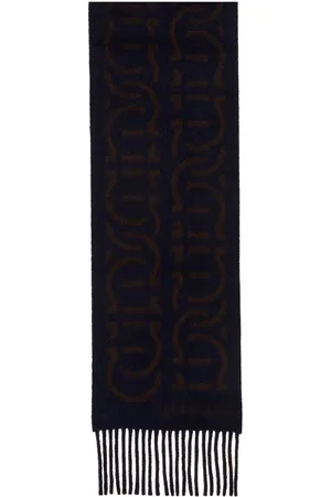 Salvatore Ferragamo Gancini-print wool-blend scarf