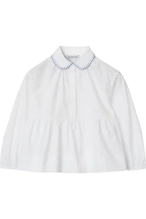 Burberry EKD-embroidered peplum blouse