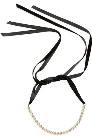 Jennifer Behr Pearl ribbon-tie necklace