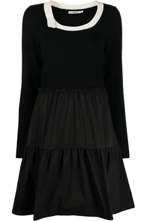 B+AB Bow-detail tiered minidress