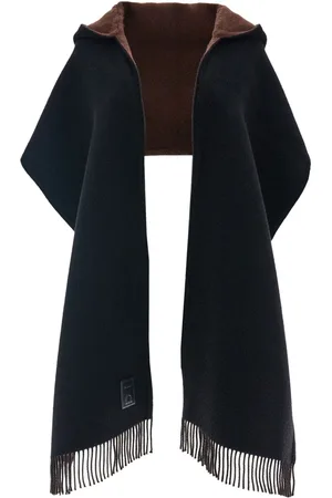 Salvatore Ferragamo Hybrid fringed-edge hooded scarf