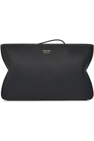 Salvatore Ferragamo Logo-stamp leather clutch bag