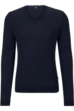 HUGO BOSS V-neck virgin wool jumper