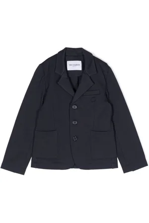 Trussardi Logo-embroidered single-breasted blazer