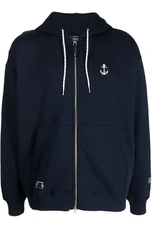 Izzue Logo-embroidered zipped hoodie