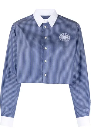Sporty & Rich Conneticut logo-print striped shirt