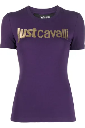 Roberto Cavalli Logo-flocked cotton T-shirt