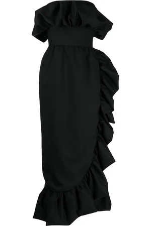 VANINA The Coquelicot strapless ruffled midi dress