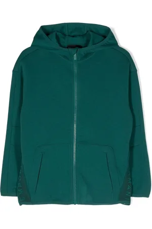 Emporio Armani Logo-print zipped hoodie
