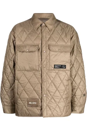 Izzue Classic-collar quilted jacket