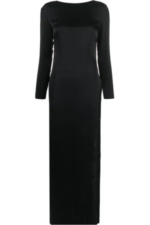 MAISON CLOSE Satin V-back maxi dress