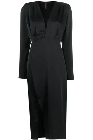 MAISON CLOSE Satin wrap mini dress