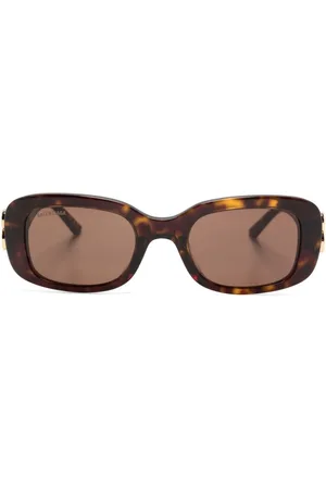 Balenciaga Dinasty tortoiseshell rectangle-frame sunglasses