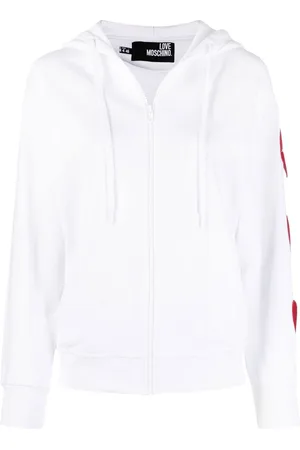 Moschino Heart-patch cut-out zipped hoodie