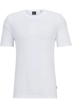 HUGO BOSS Logo-tag bubble-jacquard cotton T-shirt