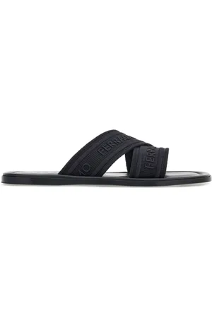 Salvatore Ferragamo Logo-print slip-on style slides